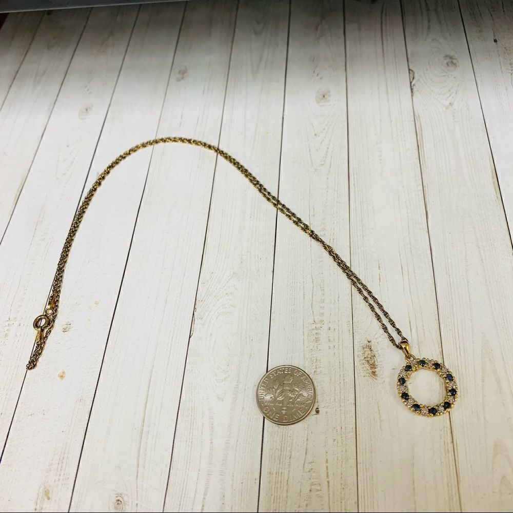 Sterling Silver Gold Plated Circle Necklace